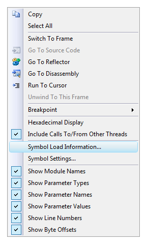 Vista Debugging Symbols